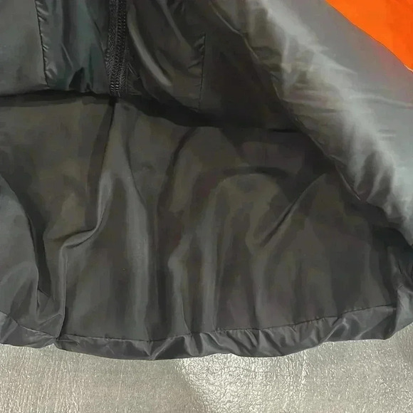 [S] Zara short puffer coat black orange green quilted color  blocking - Picture 7 of 12